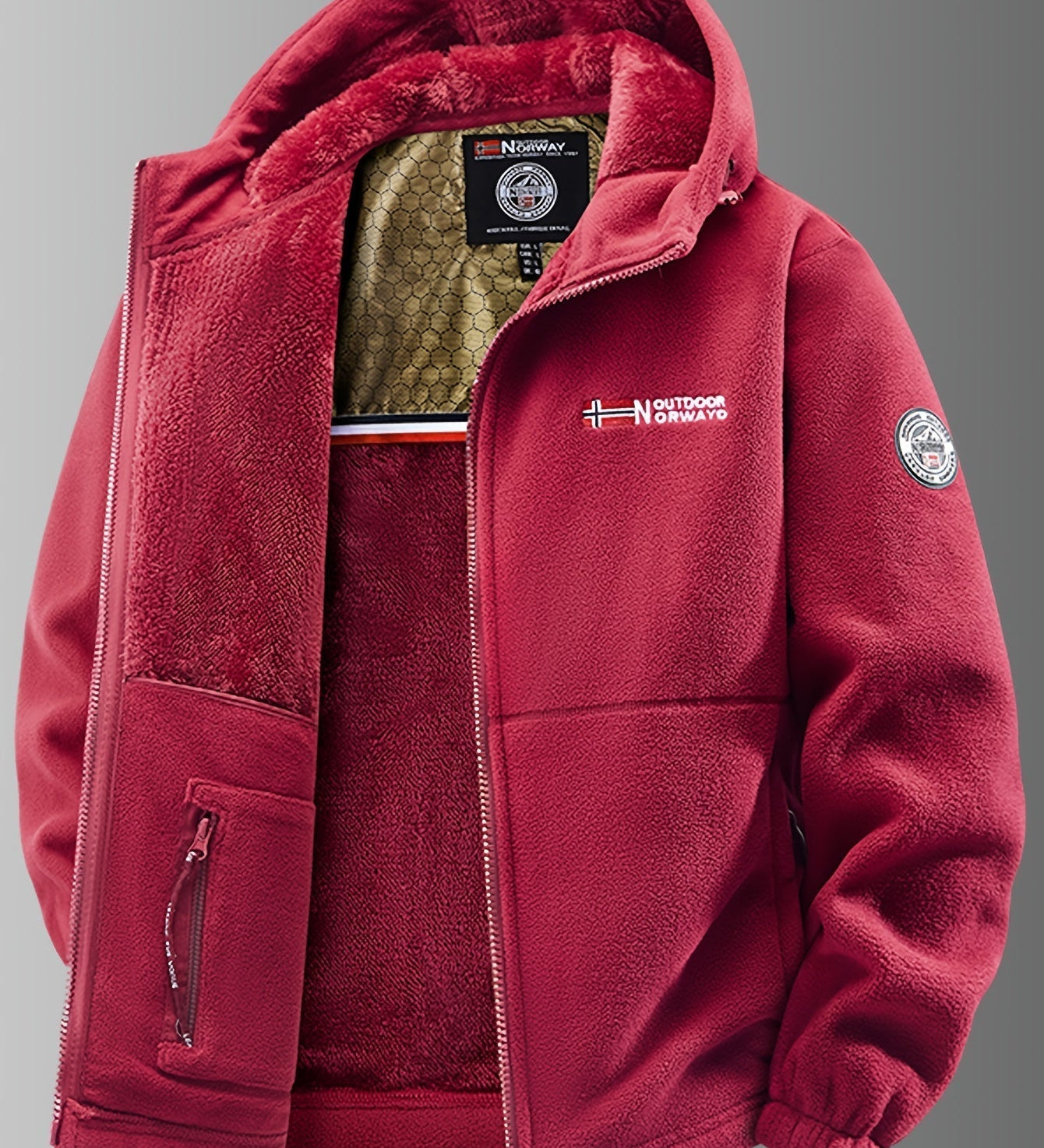 Winterjas met thermo fleece voering en windbestendige bescherming