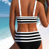 Demi | Gestreepte Bikini met Hoge Taille