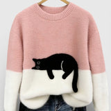 Hoodie met kattenprint en zachte katoenmix voor casual comfort