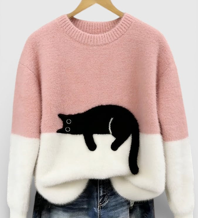 Hoodie met kattenprint en zachte katoenmix voor casual comfort