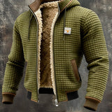 Thermische fleece bomberjas met vintage uitstraling en warme voering