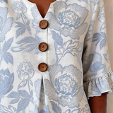 Blouse met bloemenprint en V-hals voor een frisse look