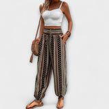 Broek met etnisch patroon en comfortabele pasvorm