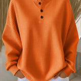 Trui met wafelstructuur en knoopsluiting voor casual elegantie