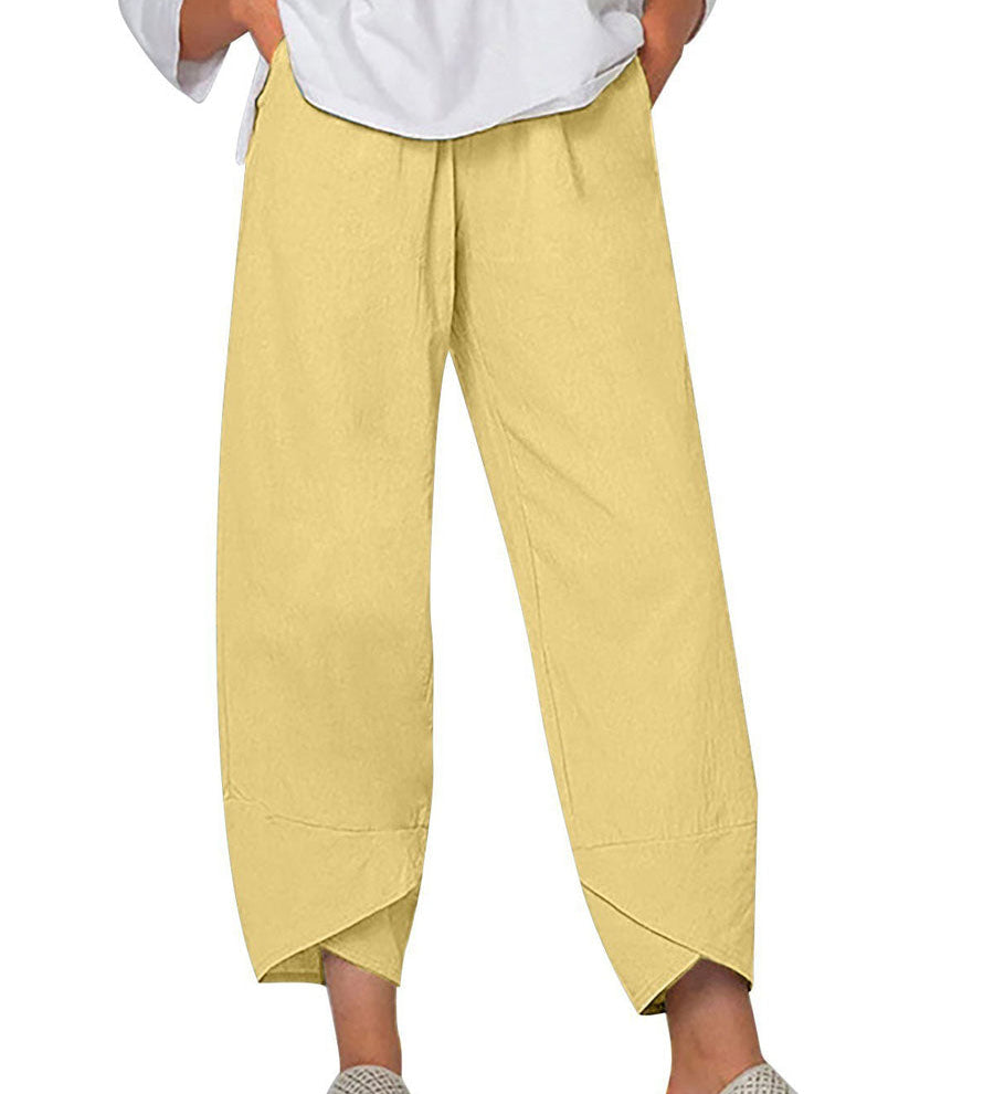 Katoenen linnen broek met los model en elegante casual uitstraling
