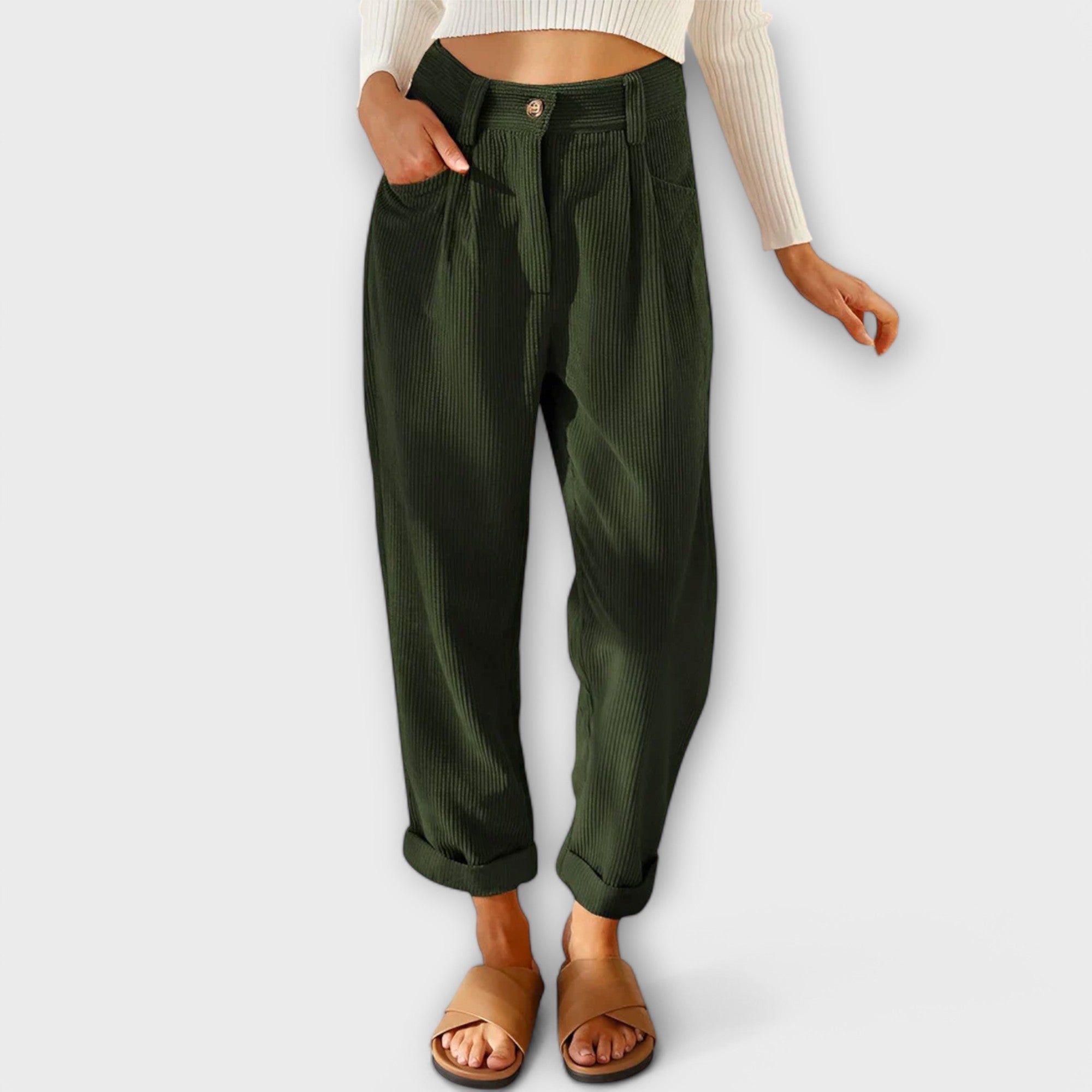 Corduroy broek met zachte structuur voor dagelijks comfort