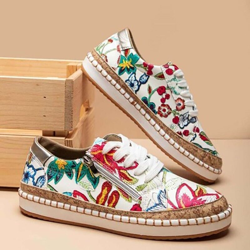 Orthopedische Sneakers met Vintage Bloemontwerp en Comfortabele Pasvorm
