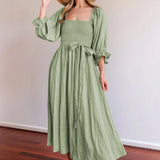 Chelsea | Zomerjurk met lantaarnmouwen en tijdloze elegantie