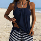 Tankini Eenvoudig Gestreept Shorty