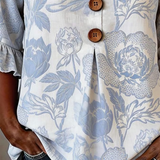 Blouse met bloemenprint en V-hals voor een frisse look