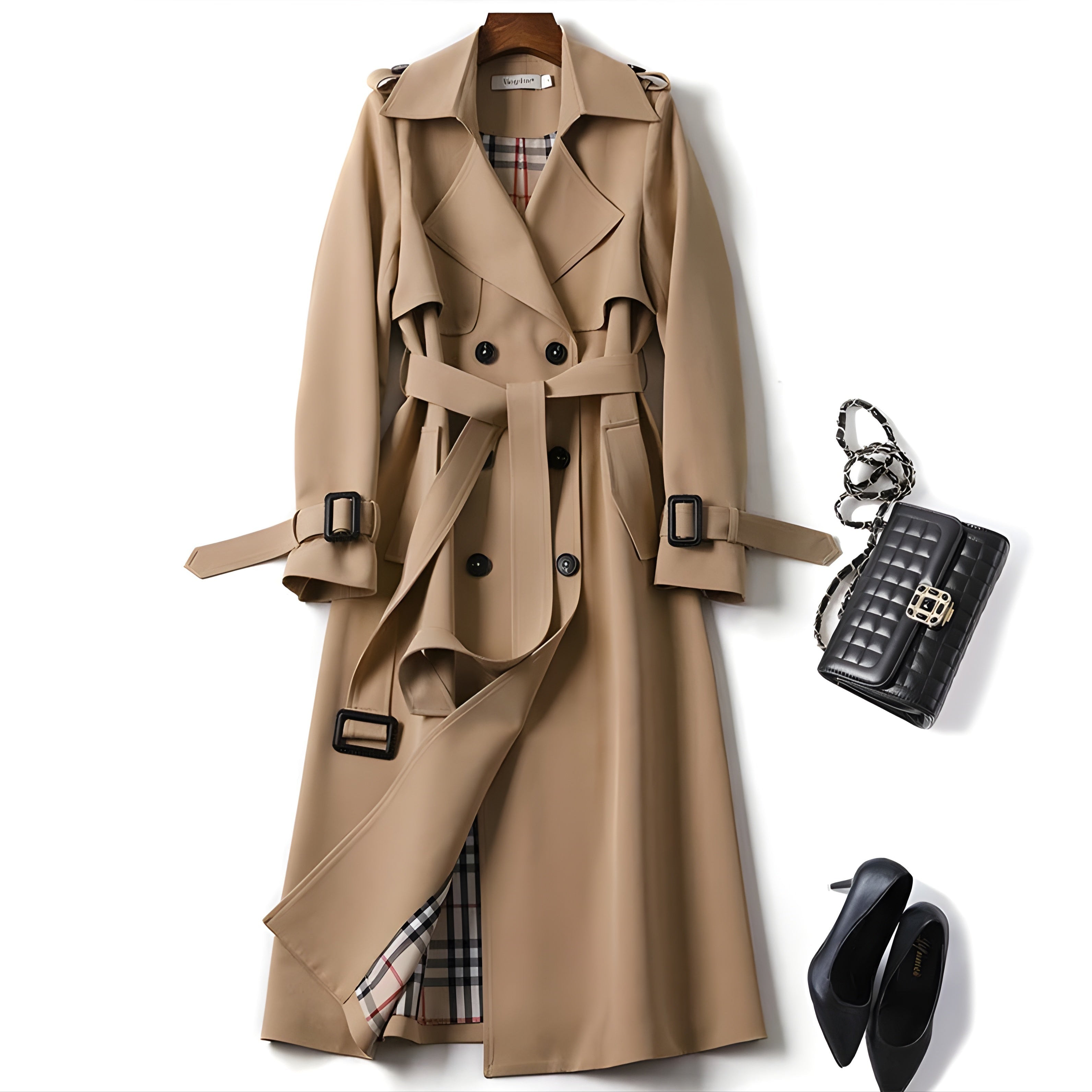 Trenchcoat met getailleerde pasvorm en ceintuur voor elegantie