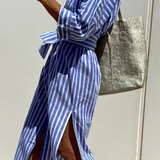 Ayda | Gestreepte blousejurk met casual pasvorm voor elke dag