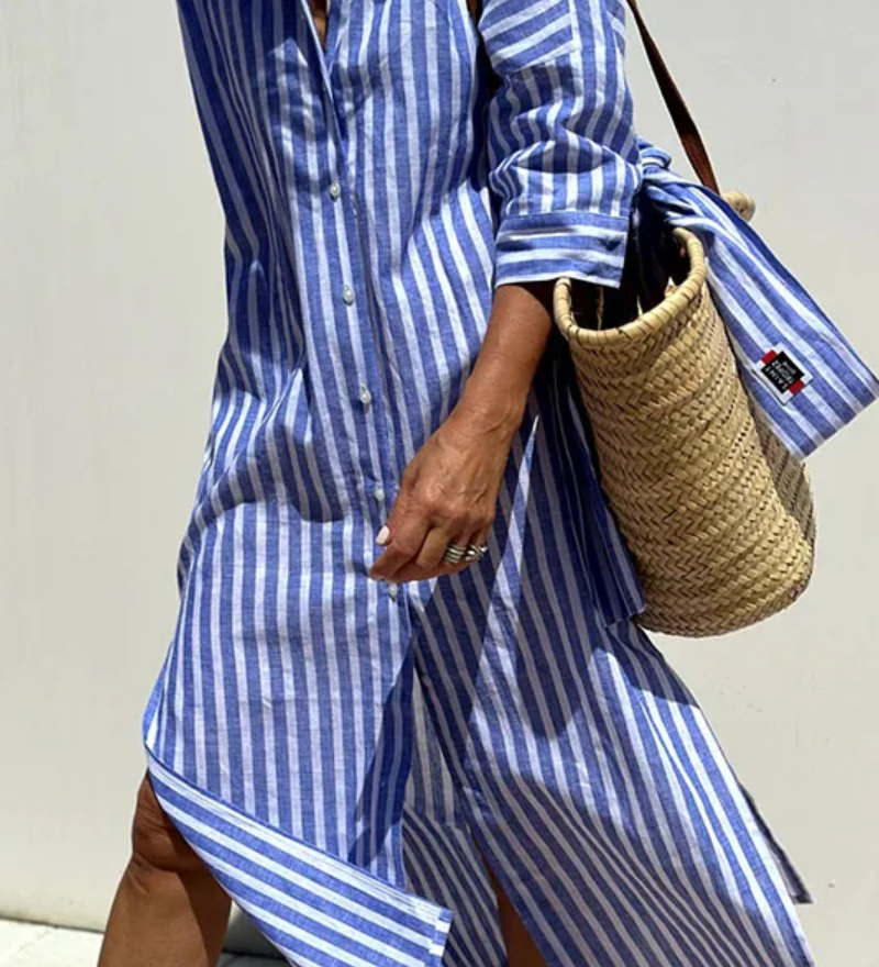 Ayda | Gestreepte blousejurk met casual pasvorm voor elke dag