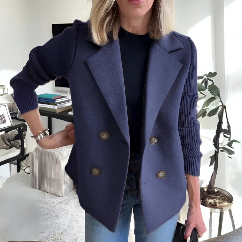 Sweaterblazer met zachte stretch en elegante pasvorm