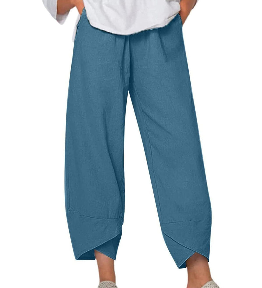 Katoenen linnen broek met los model en elegante casual uitstraling