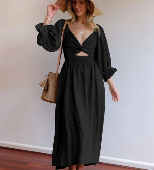 Chelsea | Zomerjurk met lantaarnmouwen en tijdloze elegantie