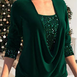 Florien | Glitter top met pailletten voor feestelijke glamour