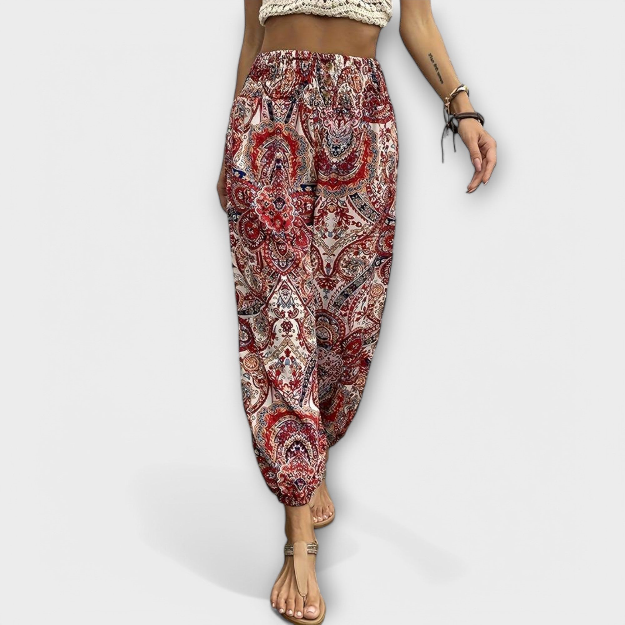 Broek met etnisch patroon en comfortabele pasvorm