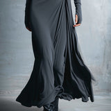 Maxi-jurk met wikkelontwerp en zijden knoop voor elegante look
