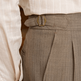 Pantalon met pinstripe en dubbele plooien voor zakelijke look