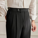 Pantalon met pinstripe en dubbele plooien voor zakelijke look