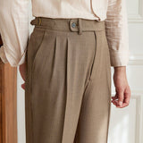 Pantalon met pinstripe en dubbele plooien voor zakelijke look