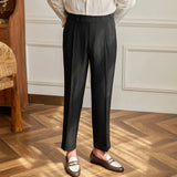 Pantalon met pinstripe en dubbele plooien voor zakelijke look