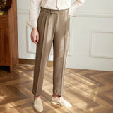 Pantalon met pinstripe en dubbele plooien voor zakelijke look