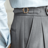 Pantalon met wijde pijp en hoge taille voor relaxte pasvorm