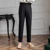Casual broek met plooien en verstelbare pasvorm
