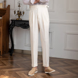 Casual broek met plooien en verstelbare pasvorm