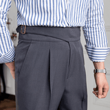 Casual broek met plooien en verstelbare pasvorm