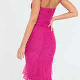 Liane | Midi jurk met ruches en tijdloze elegantie