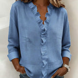Blouse met V-hals en ruches voor een elegante uitstraling