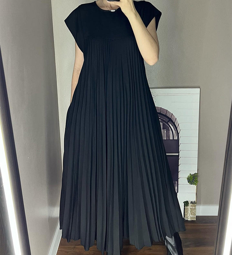 Jurk met elegante plooien en tijdloze pasvorm