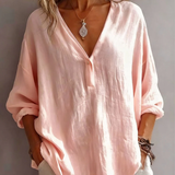 Blouse met V-hals en knopen voor dagelijks gebruik