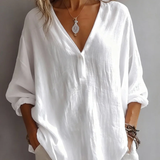Blouse met V-hals en knopen voor dagelijks gebruik