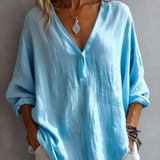 Blouse met V-hals en knopen voor dagelijks gebruik