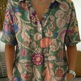 Blouse met kraag en kleurrijke print voor een speelse look