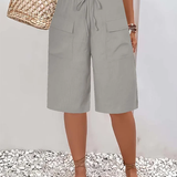 Korte broek met elastische tailleband en koordsluiting