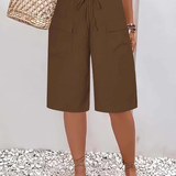 Korte broek met elastische tailleband en koordsluiting