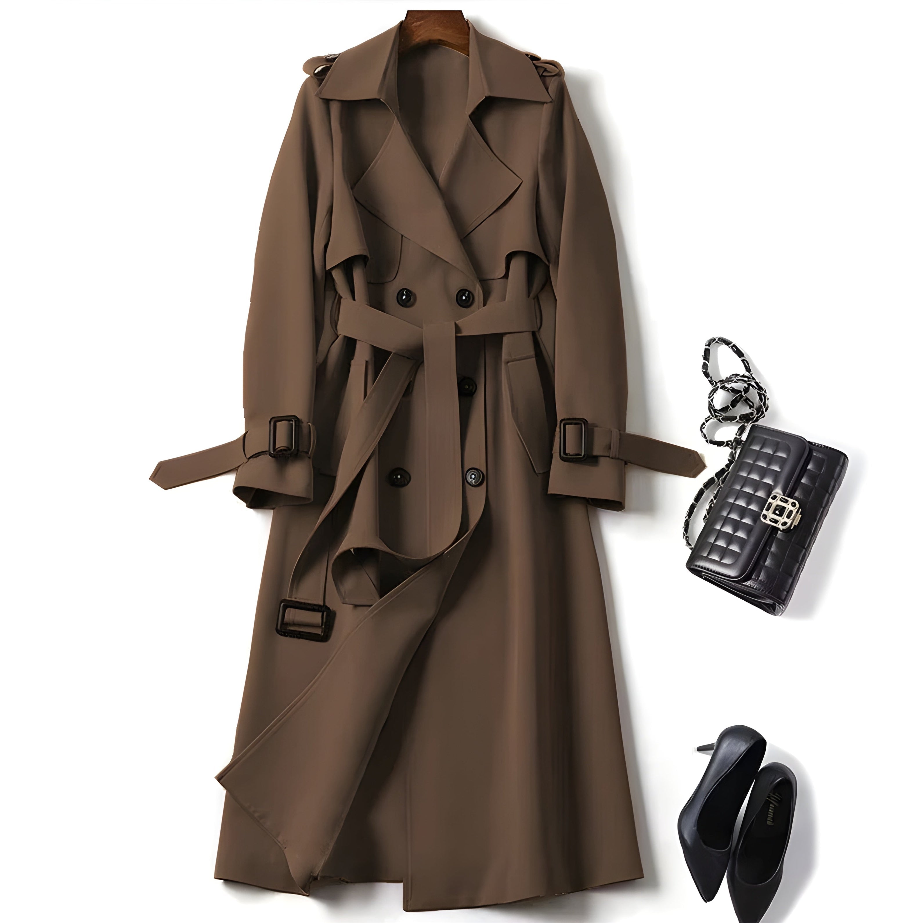 Trenchcoat met getailleerde pasvorm en ceintuur voor elegantie