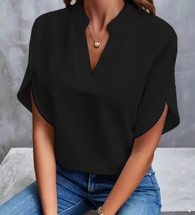 Ize | Blouse met V-hals en elegante mouwen voor elke gelegenheid