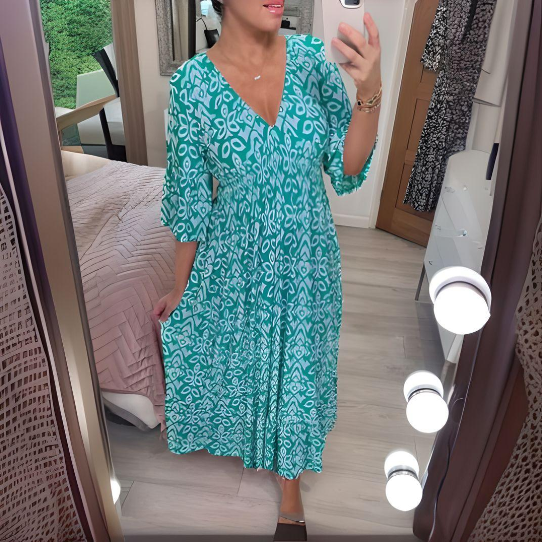 Zomerjurk met boho print en speelse uitstraling