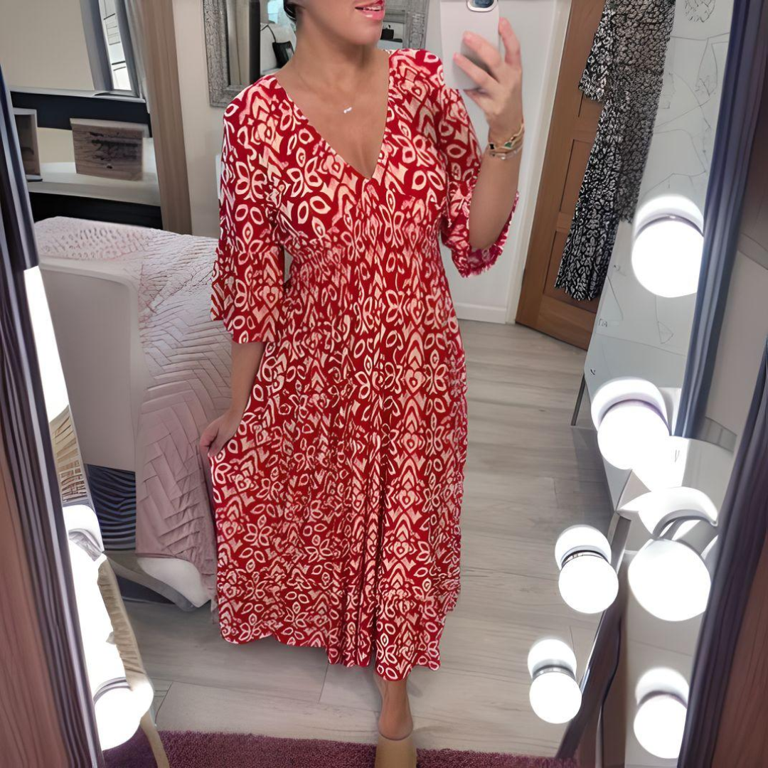 Zomerjurk met boho print en speelse uitstraling