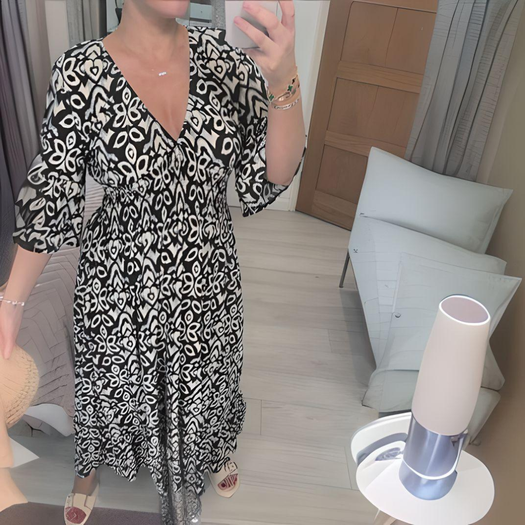 Zomerjurk met boho print en speelse uitstraling