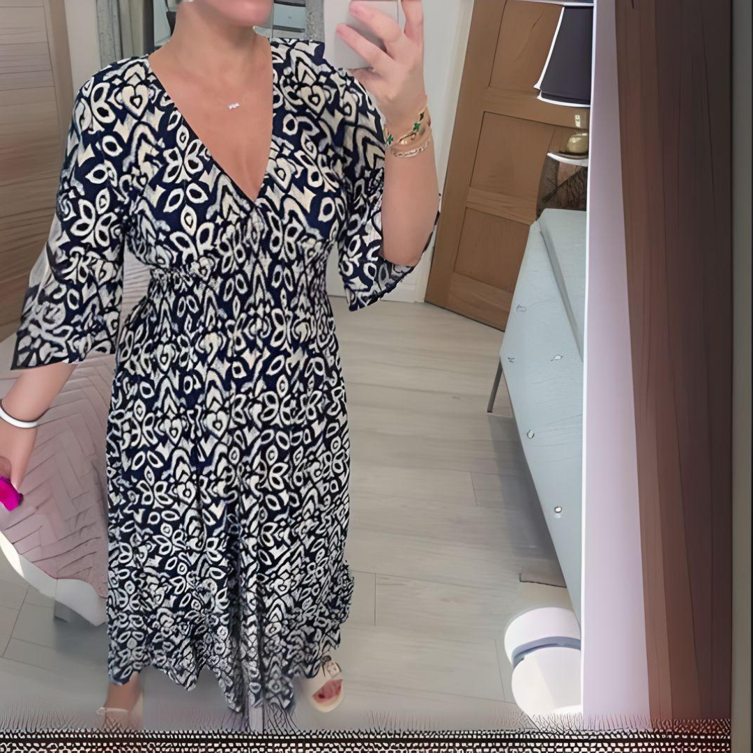 Zomerjurk met boho print en speelse uitstraling