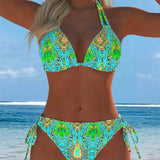 Bikini Kleurrijk Halter Druk