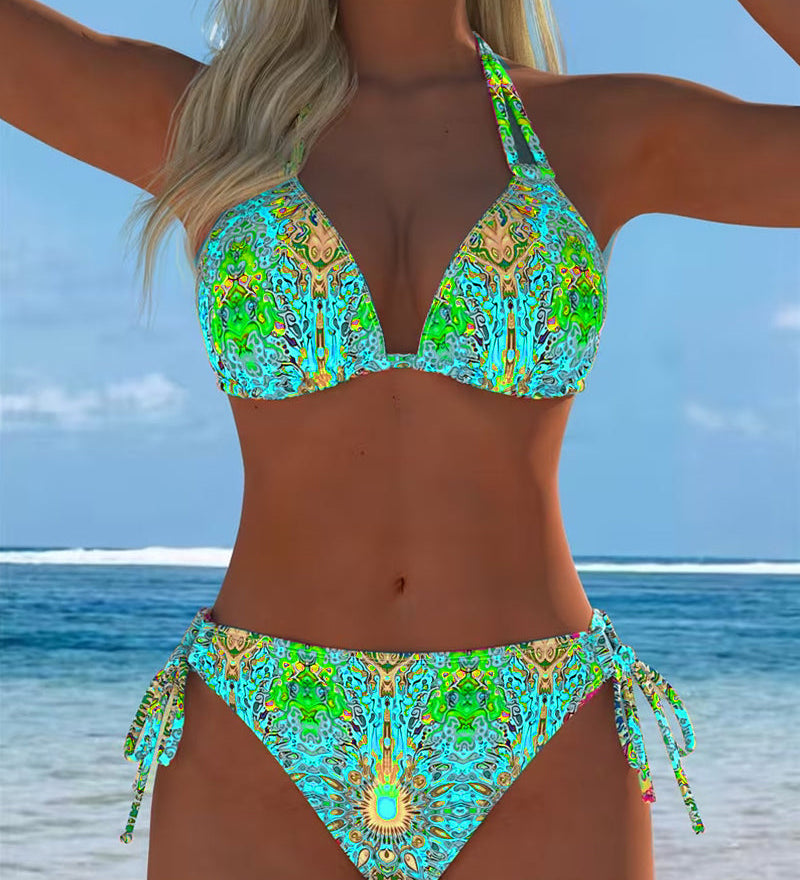 Bikini Kleurrijk Halter Druk