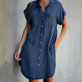Kallie | Denim jurk met casual pasvorm en tijdloze denim look